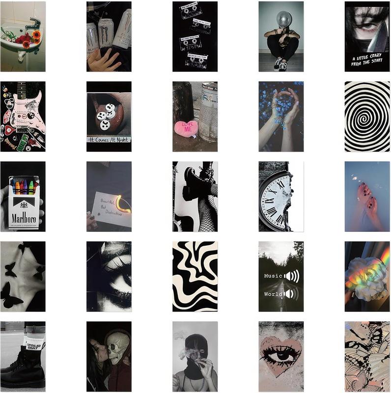 Y2K Black Stickers,50Pcs Aesthetic Sticker Packs,Cute Cool Laptop Stickers,Cool Stickers for Teens Girls Stickers for Laptop,Water Botter,Case,Ipad