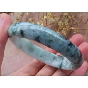 Certified Hand Carved Green 100% Natural Myanmar Burma Grade A JADE Jadeite Circle Round Bangle Bracelet 58mm bangles