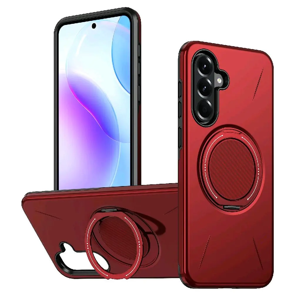 360-Degree Rotating Magnetic Versatile Stand - Red, Compatible with Samsung A27 (SKU:PC80-SAMA27RD)