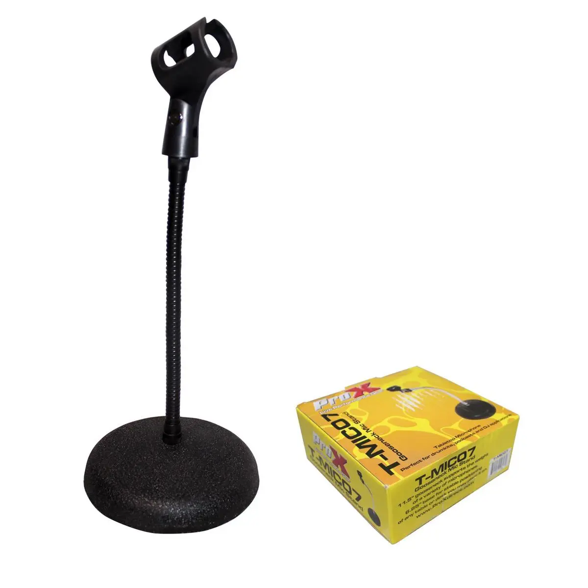 ProX T-MIC07 Gooseneck Desktop Microphone Stand with 6" Round Base