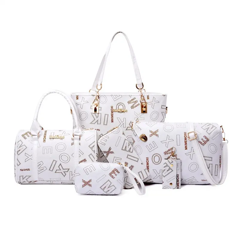 6Pcs Women's Bag Set - Large Capacity Vintage Bag Multi-piece Set Women's Bag Shoulder Bag Crossbody Bag Tote Bag Purse