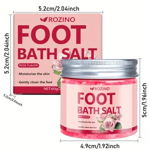 【Ten pack at a better price】Rozino Rose Foot Bath Salt 60ml - Soothing Comfort Relaxation for Gentle Foot Treatment, Moisturizes Skin, Gently Cleans Feet, Ideal for Relaxation