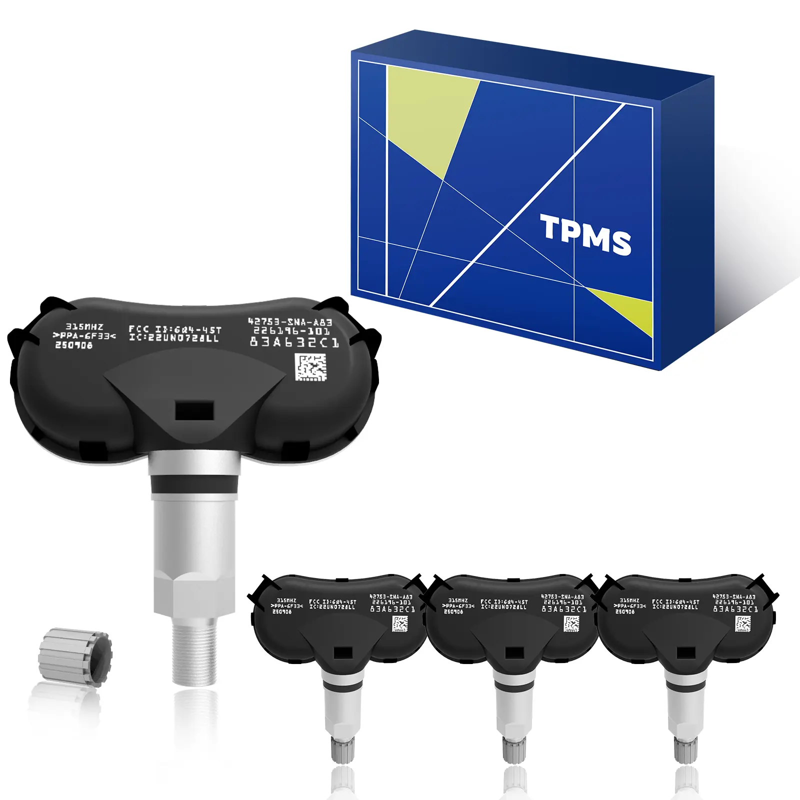 315Mhz Pre-Programmed TPMS,Compatible with: Honda Civic (2005-2014) | Odyssey (2011-2017) | Fit (2009-2014) Tire Pressure Monitoring Sensor OE# 42753TR3A81,42753SNAA81,42753SNAA83(4pcs)