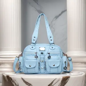 Vintage Y2K Punk Handbag for Women Multi Pocket 2000s Retro Aesthetic Bag Perfect for Outings Dates Parties Valentine Gift