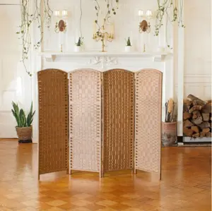 4 ft. Short Diamond Weave Fiber Folding Screen