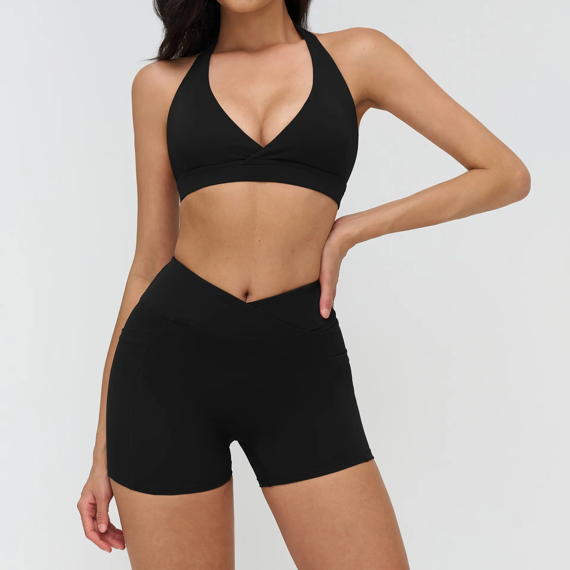 4518 bra+2030 shorts   premium black