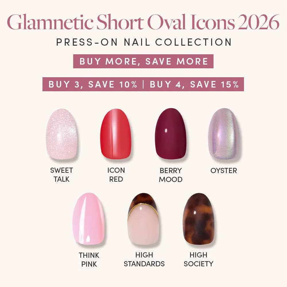 Glamnetic Short Oval Icons 2026 Press-On Nail Collection Glamnetic Short Oval Icons 2026 Press-On Nail Collection