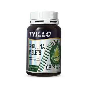 Tyillo Spirulina Supports cardiovascular health Digestive function and the immune system Supports the body's natural detoxification Organic Spirulina Supplement Immunity Enhancement Circulation Support Adult Men and Women 60 Tablets Healthcare Edible