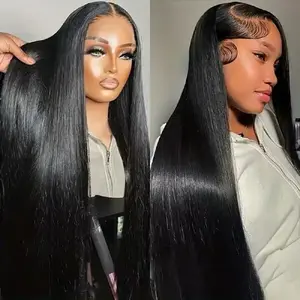 Brazilian Straight Human Hair Wig 40 Inch Long Inch 13x4 HD Lace Front Wig For Women