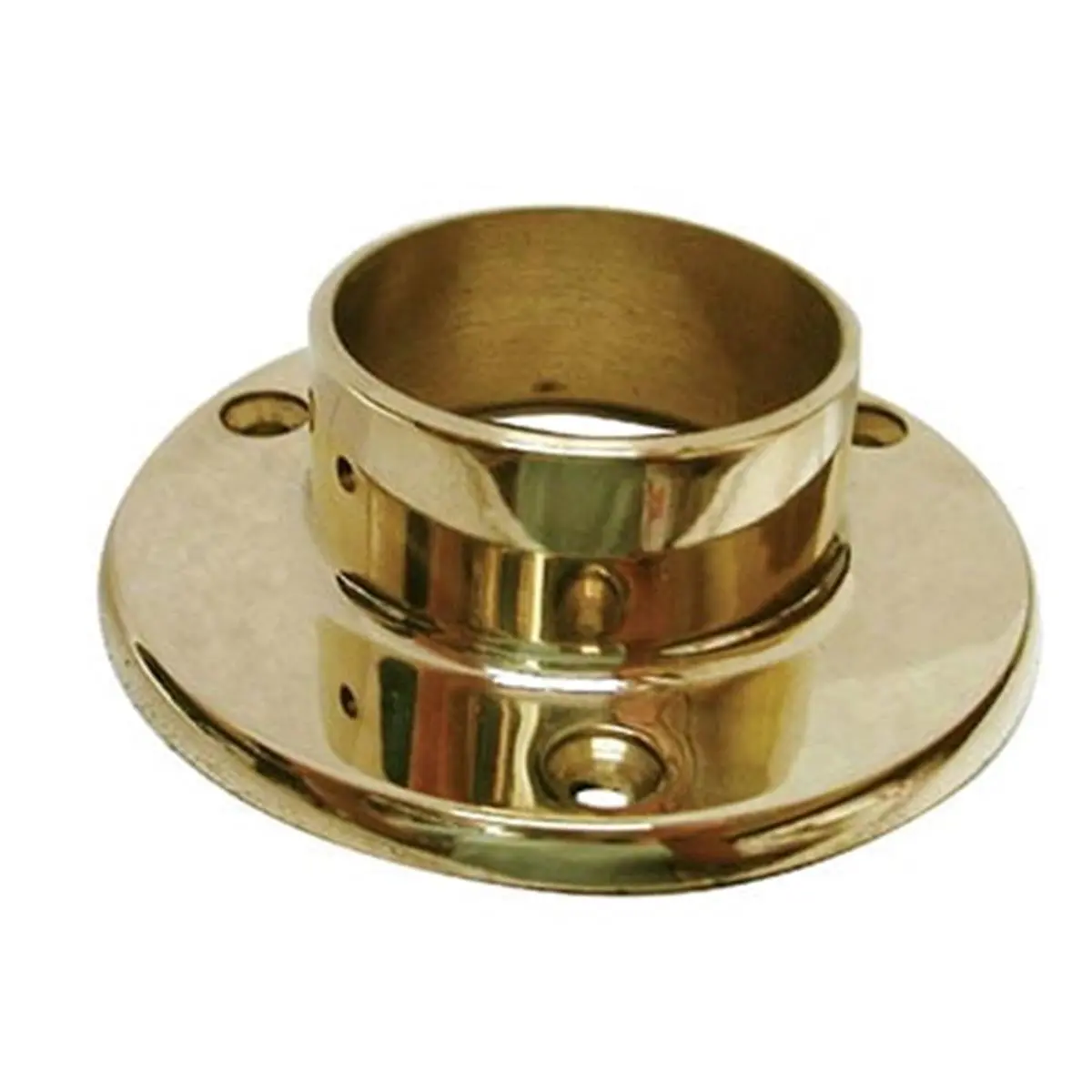 212 MAIN Polished Finish Solid Brass Wall Flange - 2 In., .050 Thickness, Wall Mounting, Requires Maintenance, Ideal for Solid Brass Rail, Stair Railing, Matching Screws, Room Dividers, Bathroom Fixture Accessory