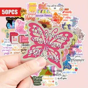 50 Inspirational Stickers, Aesthetic Decals for Laptops, Phones, Guitars, Water Bottles, Cars, Tablets, Suitcases, Scrapbooks, Instruments