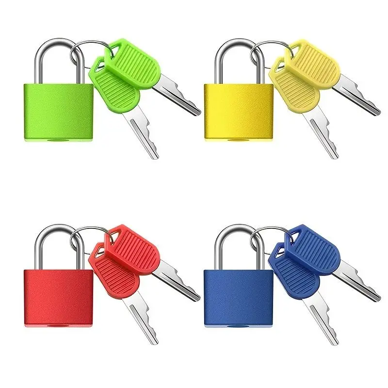 Random Color Durable Padlock, Small Portable Multi-color Keyed Locks for Luggage, Gym & School Security, Safety Lock, Secure Lock, Sturdy Lock, Padlocks & Hasps
