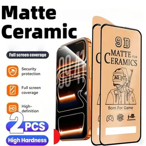 2 Pcs Matte Ceramic Screen Protector Suitable for iPhone 17 Pro Max/17 Pro/17 Air/17/16E/16 Pro Max/16 Pro/16 Plus/16/15 Pro Max/14 Pro Max/14/13/12/11/X/XS MAX/XR, Anti-Glare & Anti-Fingerprint, Scratch-Resistant, [Not-Glass], Cost-Effective