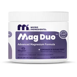 Micro Ingredients Mag Duo Magnesium L-Threonate (Magtein) with Glycinate Powder- Lemonade Flavors - No Sugar, No Fillers, Non-GMO, No Gluten (30 Servings)