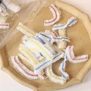 Multi-color disposable retractable plastic shower cap, elastic shower cap, suitable for travel and home use