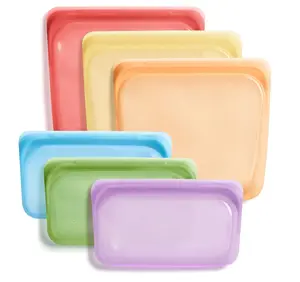 Stasher Platinum Silicone Food Grade Reusable Storage Bag, Tropical (Bundle 4-Pack Large) | Reduce Single-Use Plastic | Cook, Store, Sous Vide, or Freeze | Leakproof, Dishwasher-Safe, Eco-friendly