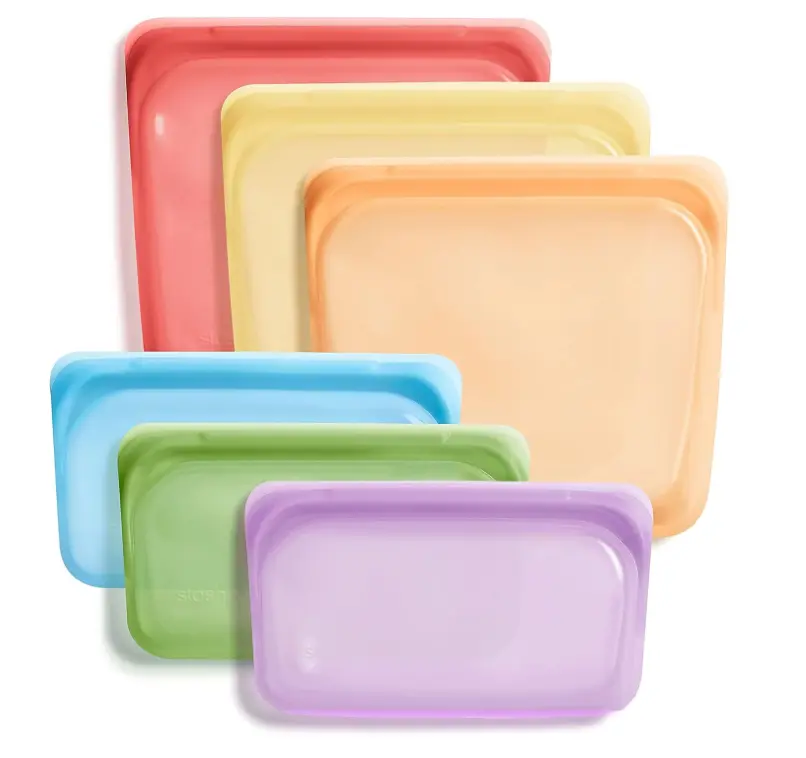 Stasher Platinum Silicone Food Grade Reusable Storage Bag, Tropical (Bundle 4-Pack Large) | Reduce Single-Use Plastic | Cook, Store, Sous Vide, or Freeze | Leakproof, Dishwasher-Safe, Eco-friendly