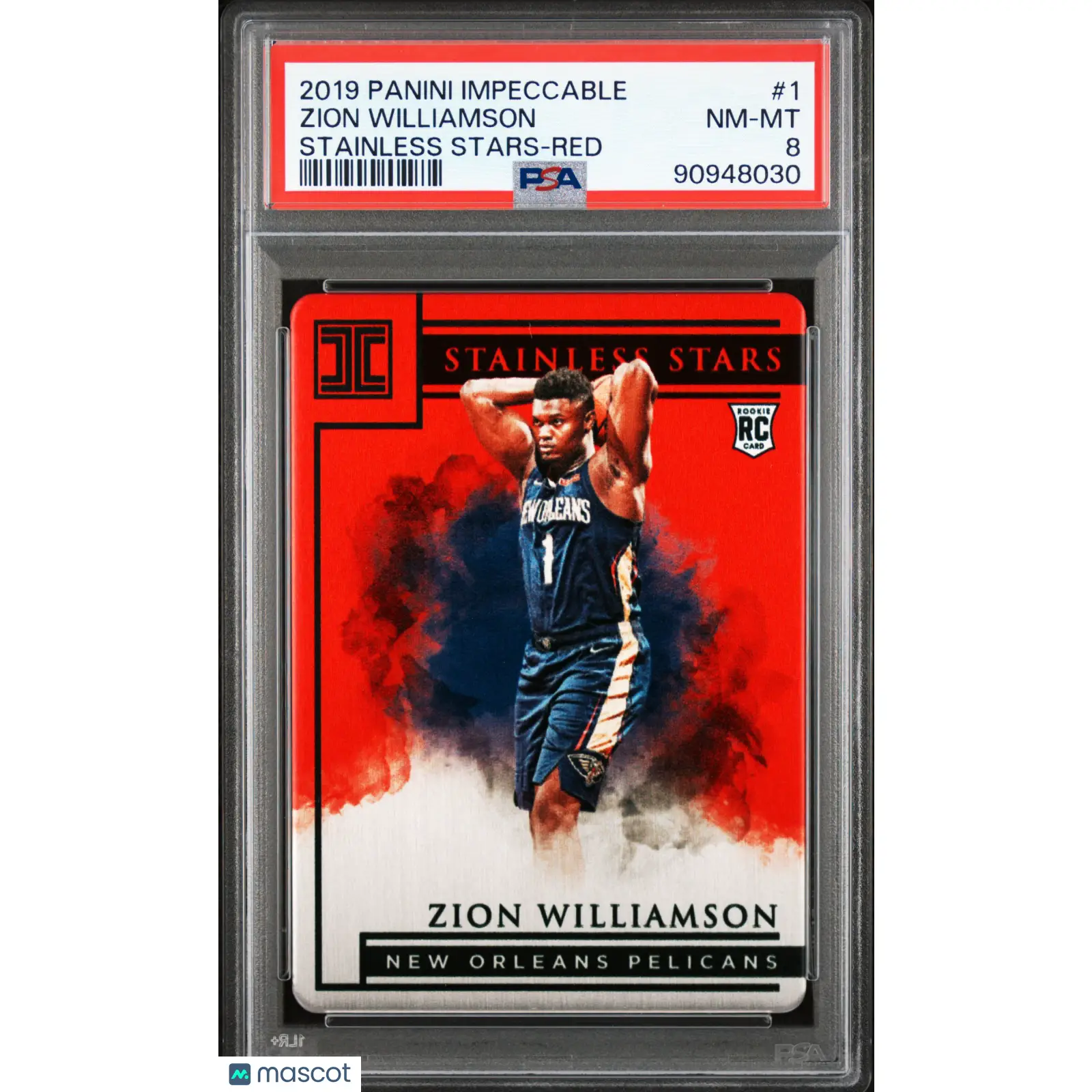 Zion Williamson PSA 2019 Panini Impeccable Stainless Stars Red #1 8 90948030