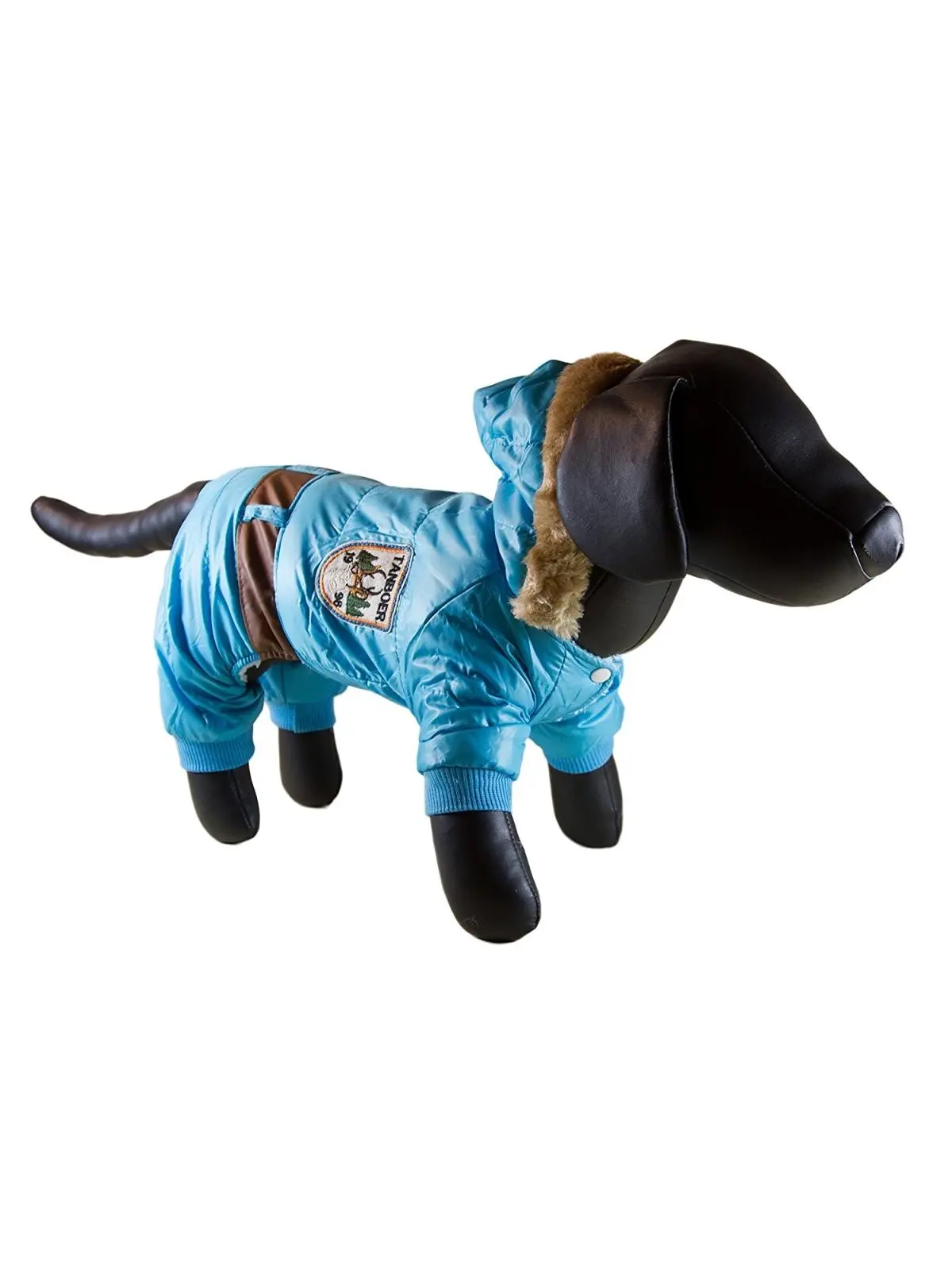 Petcessory DW03AS Light Blue Warm Parka 4-Leg Dog Hoodie Jacket - Small