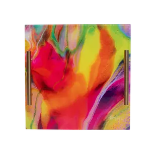 WHOLESALE Colorful Acrylic Tray (12"x12") with Gold Metal Handles