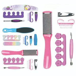 Portable Lightweight Compact Manicure Pedicure Care Kit, Dead Skin Pusher, Foot Callus Remover, Nail Clippers, File, Buffer, Cleaning Brush, Beginner DIY Nail Art Essentials