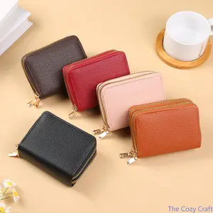 Multi‑Functional Accordion Card Holder for Women, Double‑Layer Zipper Large Capacity PU Wallet, Slim Card Case, RFID Blocking Portable Purse for Daily Commute & Shopping Use