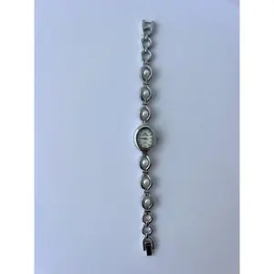 New Women's 22mm Vintage Pearl Drop Metal Analog Quartz Watch - Stylish Stainless Steel Watch, Dainty Small Face Modern Casual Wristwatch, 30M Water Resistance Fashion Accessory for Summer Vibes