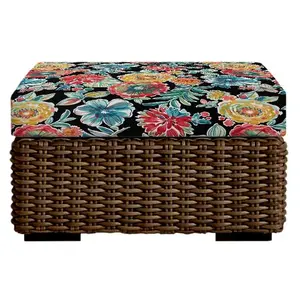 RSH Decor Foam Ottoman Cushion All-Weather Replacement Patio Outdoor Cushion Water-Resistant Colsen Noir