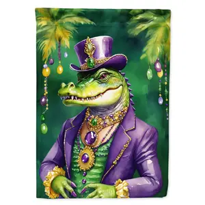 Alligator King of Mardi Gras Garden Flag