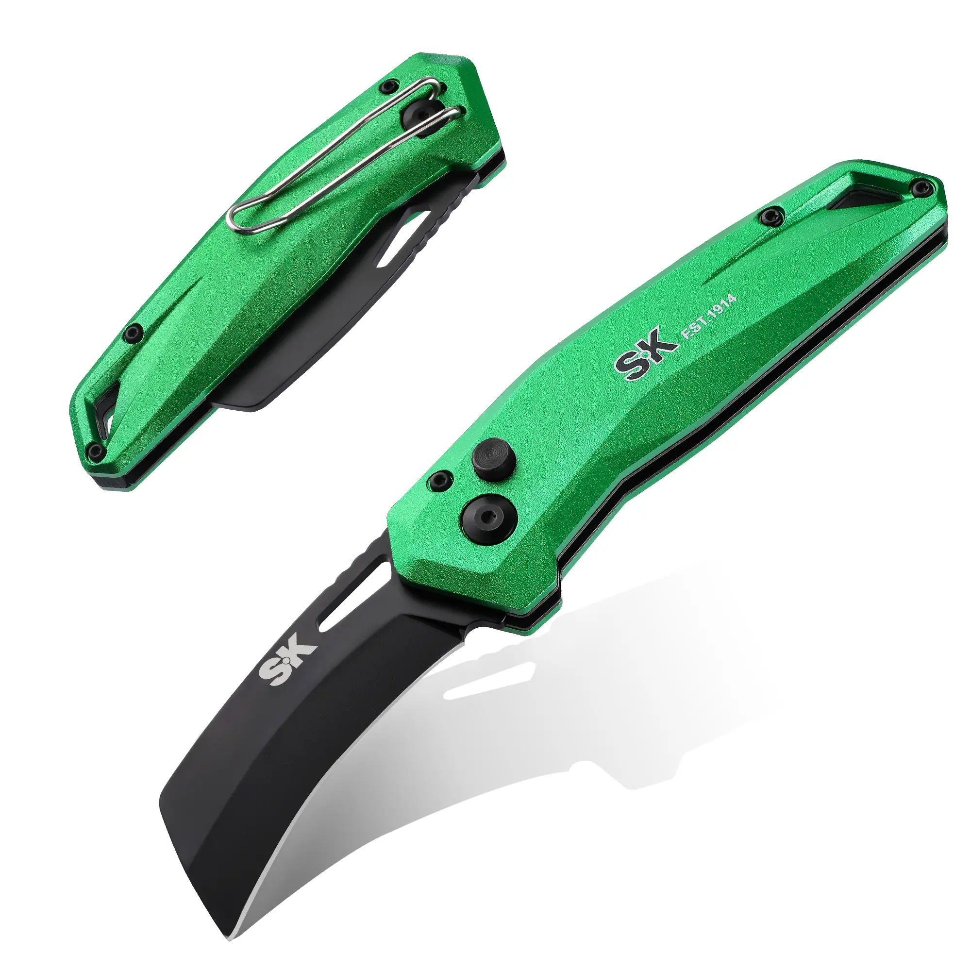 SK Folding Pocket Utility Knife, Premium D2 Blade for Cable Skinning, Carpet, Linoleum, Cardboard, Wire Cutting