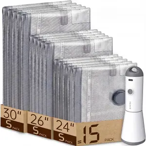 [2026 Upgraded] Mother's Day Gifts ideas X7 Cordless Travel Vacuum Bag Set Vacuum Bags for Travel with Rechargeable Pump,  15 Pack Carry-on Packing Bags for Luggage and Suitcase, Space Saver for Clothes and Clothing Travel Zipper Pouches