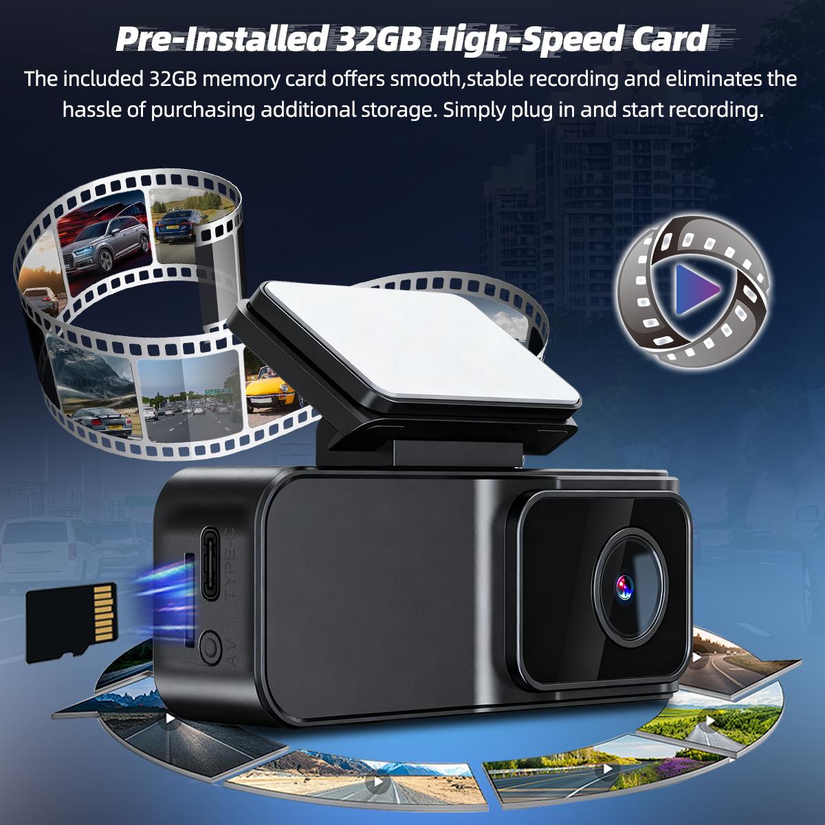 Mini 1080P Dash Cam Car Recorder with WiFi, 32GB Included, Loop Recording, G-Sensor Lock, Night Vision, Hidden Car Camera with Parking Monitor