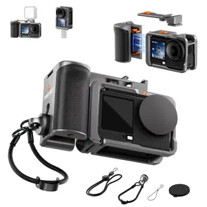 7RYMS 7RIG SC1/SC2 Street Grip Kit for DJI OSMO Action 6 Camera Aluminum Alloy Rabbit Cage Housing Vlogging Case Protective Frame with Magnetic Quick Release Connector, 1/4" Thread Hole, Cold Shoe for Light/Microphone Accessories