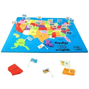 Imagimake Mapology US Map & Capitals Learning Kit | Jigsaw Puzzle U.S. Geography Game for Kids
