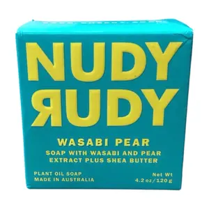 Nudy Rudy Soap with Wasabi & Pear extract plus Shea Butter  Skincare Cleansing Aroma Fragrance Body Care Body Wash