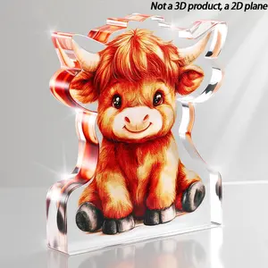 Yaokeer Highland Cow Acrylic Sign, Unisex Gift for Cow Lovers, Home Decor Farmhouse Bedroom Accessory, Perfect Present for Friends & Daughters