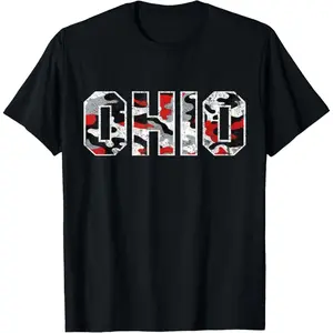 State of Ohio Ohioan Trendy Distressed Camo Graphic Designs T-Shirt