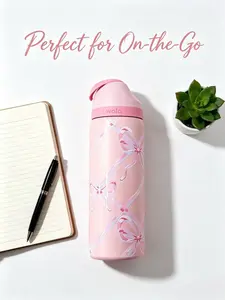 Owala 32oz Cute Pink Bow Water Bottle, Insulated Stainless Steel Travel Tumbler, Leak Proof, Cup Holder Friendly, Ideal Gift for Women, Girls & Balletcore Aesthetic Lovers outdoorfun