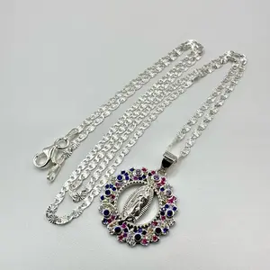 Virgin of Guadalupe Pendant in 925 Sterling Silver with 22-Inch Chain – Small and Elegant Design