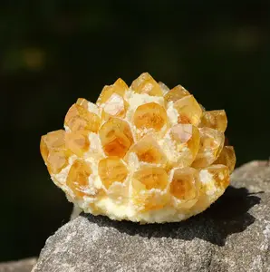 300g Natural Raw Citrine Quartz Point Phantom Geode Cluster Yellow Crystal Mineral Specimen Ornaments Home Decor