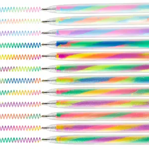 6/18 Color 1.2mm Gradient Rainbow Highlighters Glitter Pastel Pens Stationery Supplies for School Office