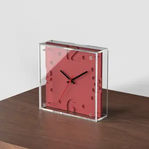 Acrylic Desktop Clock Silent Design, Analog Pointer Style, Ideal for Living Room Bedroom Office, Modern Home Decor Gift Choice