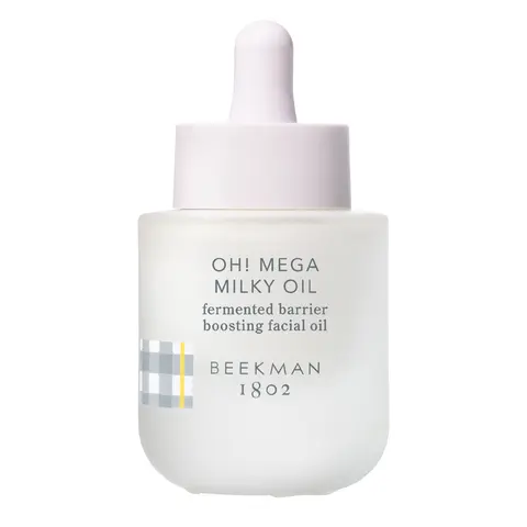 Beekman 1802 Oh! Mega Milky Oil Fermented Barrier Boosting Facial Oil for Glass Skin Glow - With Vitamin C, Niacinamide, Fermented Plant Oils, Omega Fatty Acids, and Goat Milk