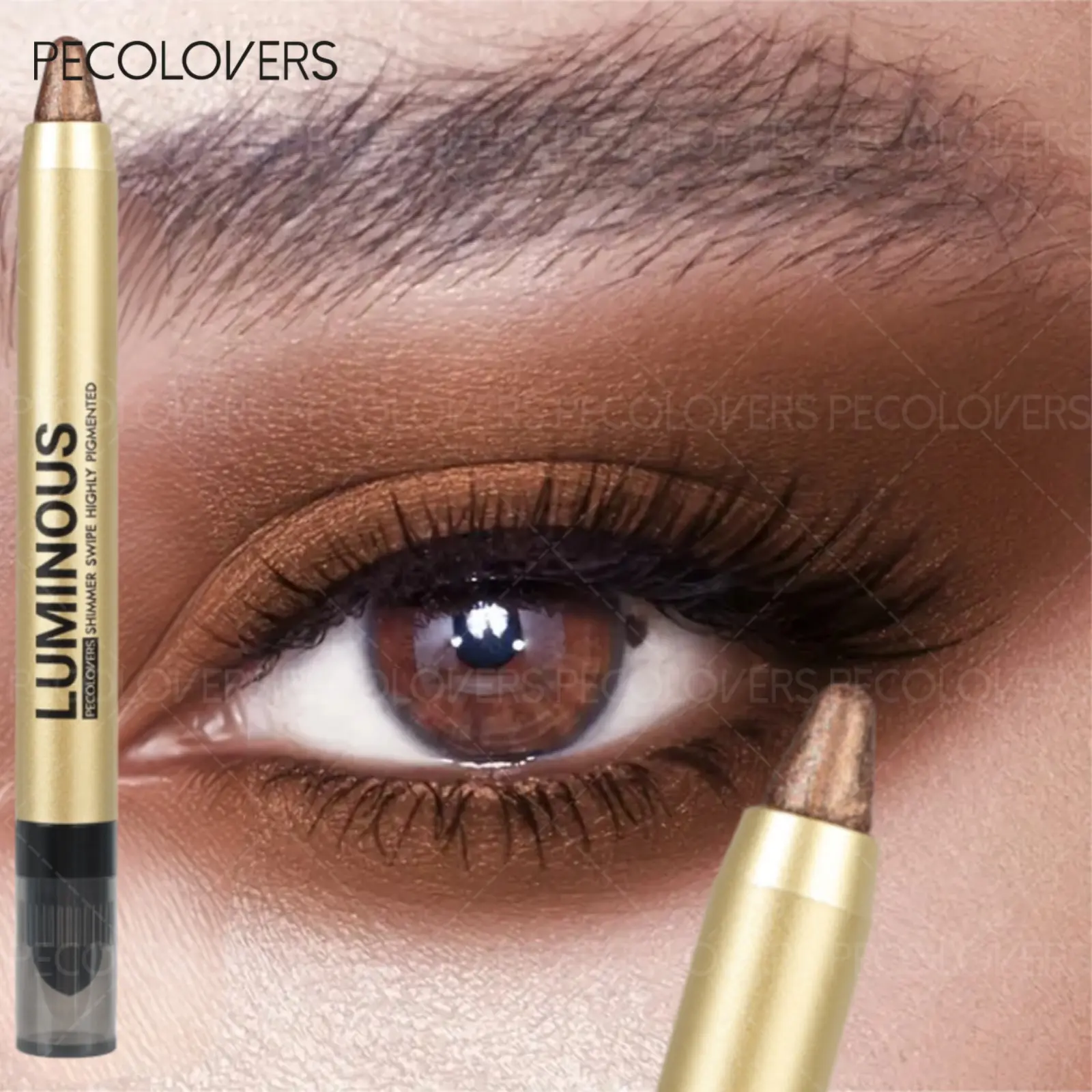 Highlighting Eyeshadow, Cosmetic Eyeshadow, Eye makeup color pearlescent pen high light stick rotating shadow matte waterproof sweat proof not easy to smudge color makeup