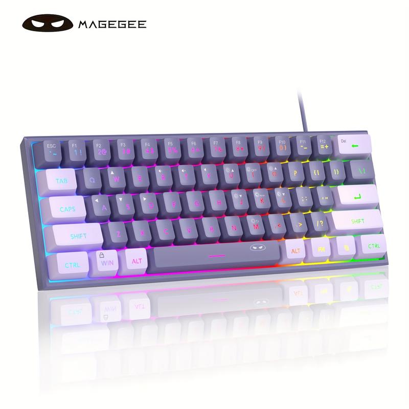 MageGee Mini 60% Membrane Gaming Keyboard, RGB Backlit 61-Key Ultra-Compact TS91 Mechanical-Feel Keyboard for Office and Gaming #TOP PICKS