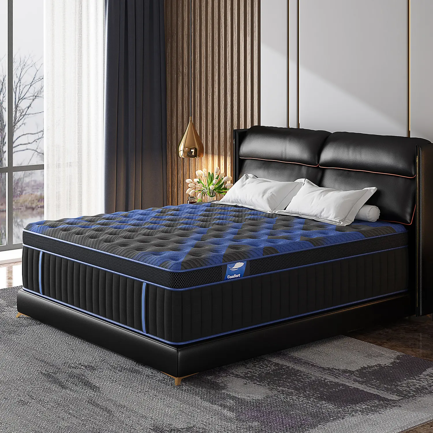 12/14-Inch Twin Full Queen King Memory Mattress with Independent Springs, Provides Pressure Relief, Motion Isolation and Edges Support, Medium Firmness, Breathable , 100 Trials, Spring Mattress in a box ,Gel infuse memory foam