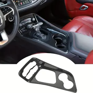 14-23 Charger Challenger Carbon Fiber Center Console Trim, Gear Shift Panel Cover, High-Performance Interior Accessories,