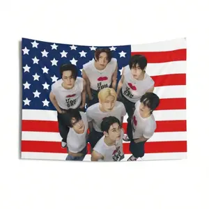 Concept Photo "Romance Untold" Of Enha Members, American Flag, Enha Concert Banner, Enha Kpop Flag, Enha Desire Unleash, Enha World Tour room tapestry