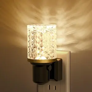 DORESSHOP Crystal Diamond Acrylic LED Night Light with Auto Dusk to Dawn Sensor for Bedroom, Hallway, Kitchen, Bathroom, Living Room as Home Decor & Gift for Girlfriend, Mom Indoor Lighting Lighting Modes Adjustable