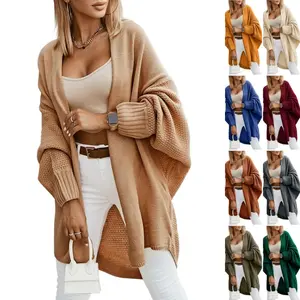 ARTFREE Oversized Cardigans for Women Fall 2024 Trendy Open Front Batwing Sleeve Long Cardigan Sweaters
